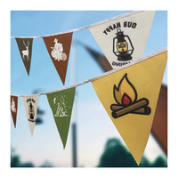 Fanions triangulaires de camping personnalisés en polyester 100D, résistants aux UV, 30*40cm, drapeaux sportifs, bannières, décorations de fête