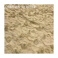 Perancis romantis 3D Stereo elastis Jacquard kain pakan piring mawar kecil bunga bordir atasan melar rajutan Dot tekstil rumah