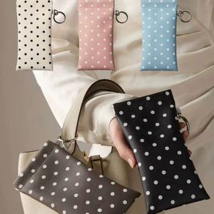 Polka Dot Pattern Faux Leather <b>Glasses</b> Pouch 4 Colors <b>Glasses</b> <b>Case</b> Cute Stylish <b>Glasses</b> Storage PU Leather Holder - Product Image 1