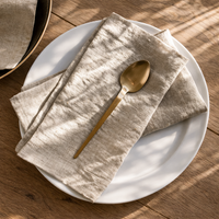 Serviettes personnalisées à ourlet festonné en coton et lin, serviettes de cocktail, nappes douces pour la cuisine, serviettes de table pour fêtes et mariages