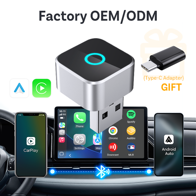 OEM Wireless CarPlay & Android Auto Adapter with Dual-Band Wi-Fi and Bluetooth 5.2 Super Mini Dongle for Cars
