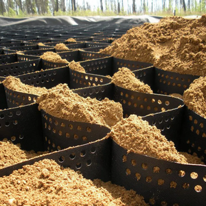 شركة تصنيع مواد البناء بناء قاعدة الطرق HDPE قرص العسل Geocell تثبيت التربة السيطرة على تآكل - Product Image 3