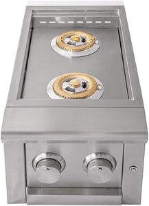 شواية غاز تجارية خارجية مدمجة مع شعلات جانبية مزدوجة من الفولاذ المقاوم للصدأ بتصميم محمول ومدمج - Product Image 3