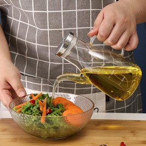 Bottiglia per Olio in Vetro Borosilicato per Cucina, Contenitore con Coperchio in Acciaio Inox e Scala Graduata per Olio, Salsa di Soia, <span class=keywords><strong>Aceto</strong></span> - Product Image 3