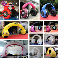 Casque gonflable publicitaire personnalisé, modèle géant d'écouteurs DJ gonflables pour la décoration de scènes et de festivals
