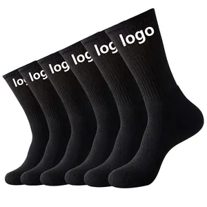 Wholesale Custom Cotton Cocks Solid Color Men's Sports Socks Custom Logo Socks