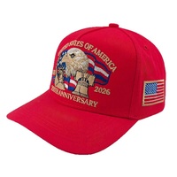 Casquette de baseball patriotique à 6 panneaux avec broderie du drapeau américain, commémorative du bicentenaire, 250e anniversaire de l'Amérique 2026