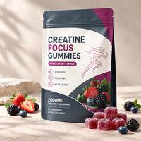Gummies de créatine saveur pastèque – Soutien pré-entraînement, antioxydant, apport d'énergie – 60 unités – Vente directe usine, OEM, marque privée