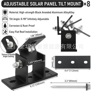 Support de montage solaire en alliage d'aluminium noir, 8 pièces, pour toit ondulé, finition anodisée - Product Image 3
