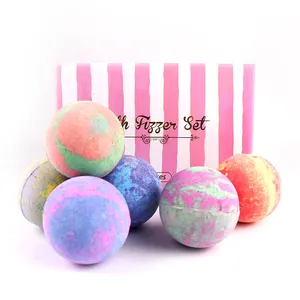 Hot Selling Handmade All Natural Rich Bubble SPA Relaxing Fizzy Colorful Organic Rainbow Bath Bomb