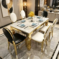 Ensemble de salle à manger moderne pour restaurant, mobilier commercial, table et chaises durables en acier inoxydable par Kingflower