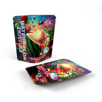 Pochette refermable personnalisée en Mylar imprimé pastèque avec fermeture éclair, anti-odeur, pour aliments pour animaux, bonbons et snacks (qualité alimentaire)