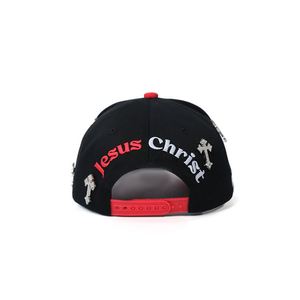 Luxury Designer Jesus Christ Faith Cap Metal Crosses Rhinestone <b>Pins</b> Custom Brim 3D Embroidery Satin Lined Baseball Cap Religion - Product Image 6