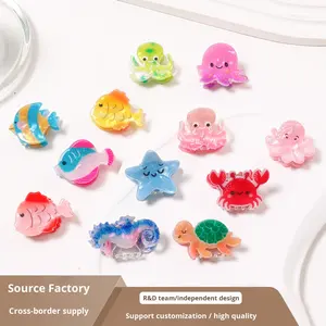 Golais Jewelry - Pinzas para el pelo pequeñas de acrílico con animales marinos coloridos, divertidas, estilo cuento de hadas, accesorios laterales para flequillo, para <span class=keywords><strong>mujer</strong></span>, fiesta, hogar - Product Image 2
