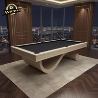 Table de billard moderne de luxe au design élégant en ardoise et cuir, 6FT 7FT 8FT 9FT, pour intérieur et extérieur, avec structure en bois massif