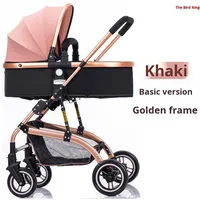 Poussette bébé High View en alliage d'aluminium, cadre métallique, 0-3 ans, légère, pliable, absorption des chocs, enfants peuvent s'asseoir et se recoucher