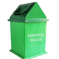 Poubelle Rectangulaire Simple Look Classy Poubelles en fibre de verre Vert Poubelle Maison FRP Poubelle de recyclage