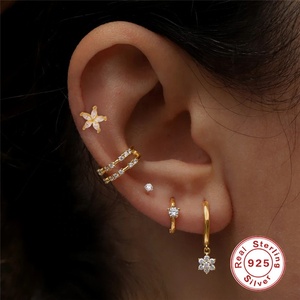 <span class=keywords><strong>Gaby</strong></span>-pendientes <span class=keywords><strong>de</strong></span> plata <span class=keywords><strong>de</strong></span> ley 925 con diseño <span class=keywords><strong>de</strong></span> flor y serpiente, joyería con hilo interno, piercing para el cartílago - Product Image 6