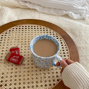 Cangkir kopi berbintik-bintik cat kustom isolasi termal tinggi hadiah bisnis porselen percikan tinta Enamel Mug api unggun - Product Image 4