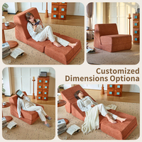 Sofá Cama Modular Plegable, Chaise Longue Individual Convertible con Dimensiones Personalizables para Sala de Estar y Dormitorio