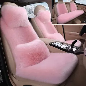 Fluffy Faux Fur Car Seat Covers Phổ Fit Set Ô Tô Xe Cushion Bìa Mùa Đông Ấm Áp Cho Xe SUV Pick-Up Xe Tải