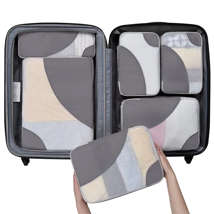 Accessori da viaggio borse essenziali 6 pezzi set organizer per bagagli da viaggio set di cubi da imballaggio per bagaglio a mano valigie