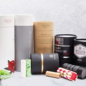 Boîtes cylindriques en carton kraft écologiques personnalisées et colorées, boîtes rondes en carton biodégradable, tubes d'emballage en carton artisanal - Product Image 3