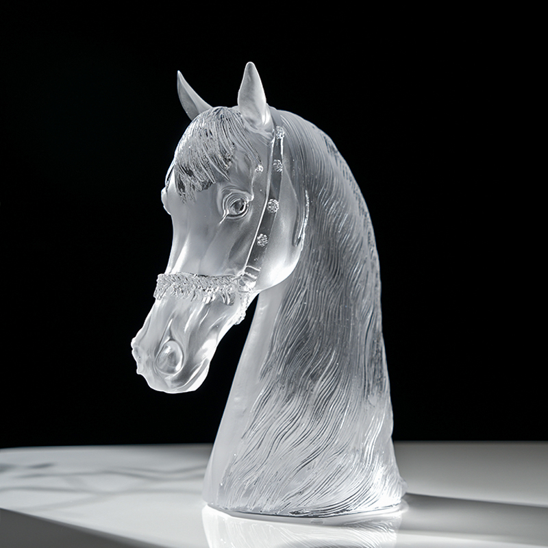 Crystal 馬 ホースヘッド クリスタル彫刻 Crystal 馬 ホースヘッド
