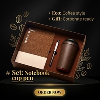 Coffret Cadeau Personnalisé en Forme de Grains de Café : Carnet A5, Stylo Gel, Gobelet – Boîte Cadeau Promotionnelle pour Entreprises