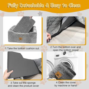 Asiento Elevador para Perros Melafa365, 60 lbs, Gris, para Asiento Trasero - Product Image 6
