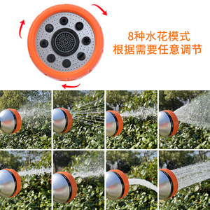 Metal Multifunctional Garden Water Gun 8-Function Variable Spray Patterns For Car Wash Plant Watering <b>Floor</b> <b>Cleaning</b> - Product Image 2