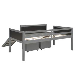 NOVA Boys Girls Teens Bedroom struttura del letto a soppalco singola bassa in legno <span class=keywords><strong>con</strong></span> scivolo e spazio di archiviazione e scaletta da arrampicata e lavagna - Product Image 5