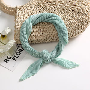 <span class=keywords><strong>Petit</strong></span> mouchoir carré en mousseline de soie 60 plissé couleur unie polyvalent élégant Design de mode pour le printemps automne professionnel - Product Image 5