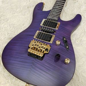 Guitare électrique <span class=keywords><strong>IbaneZ</strong></span> HSH double tremolo à verrouillage, finition mate violette de haute qualité, avec interrupteur 5 voies pour les répétitions de groupe rock - Product Image 1