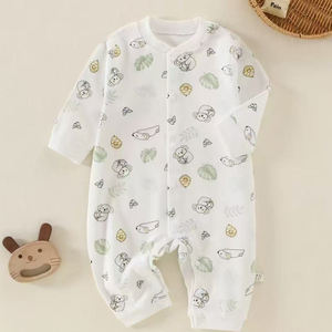 Traje de una pieza cálido para bebé, chaqueta acolchada de algodón informal con estampado de dibujos animados para otoño e invierno, <span class=keywords><strong>pijama</strong></span> grueso para recién nacidos - Product Image 2