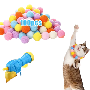 100 Piezas de Lanzador de Pelotas de Juguete para Gatos, Pistola de Juguete Interactiva Clásica de Plástico, Automática, para Eliminar el Aburrimiento, para Uso en Interiores, para Gatos y Gatitos - Product Image 1