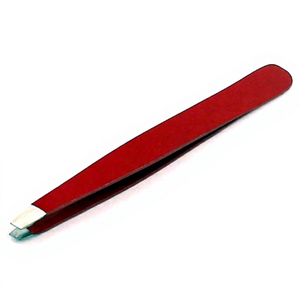 Pince à épiler oblique en acier inoxydable Odontomed 2011 (rouge) - Réutilisable, sûre pour les soins de la peau, emballage personnalisable avec logo - Product Image 1