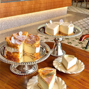 Plateau de luxe en métal argenté pour fruits et desserts, présentoir à gâteaux pour pâtisserie, fête, décoration de mariage - Product Image 5