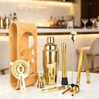 Ensemble de shaker à cocktails 12 pièces avec support, kit de mixologie pour barman, accessoires de bar essentiels pour bar à domicile