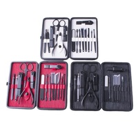 FLYHIGH Ensemble de manucure et pédicure professionnel en acier inoxydable portable de 15 pièces avec coupe-ongles, kit de suppression des cuticules et des peaux mortes