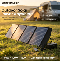 Panneau solaire portable SFZD-100 de 100W, pliable, à 22% d'efficacité, pour le camping et les activités de plein air, avec port de charge USB