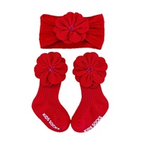 Conjunto de Gorro y Calcetines con Decoración Floral Estilo Princesa para Bebés, Ideal para Uso Diario