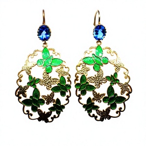 Trendy Gold Plated <b>Hoop</b> <b>Earrings</b> With Crystal Rhinestone Bezel Setting For Women Party Jewelry - Product Image 1