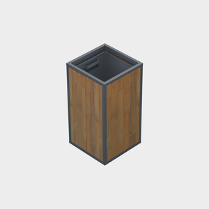 Cubo de Basura de Metal y Madera BDB para Exteriores - Product Image 2