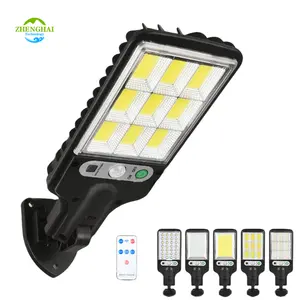 Luz de calle solar impermeable IP65, sensor de pato al amanecer, luz solar COB remota, sensor de movimiento PIR, luz de jardín solar para exteriores