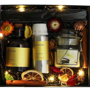 Colorful Luxury Reed <b>Diffuser</b> Candle Gift Box Set DIY Long Lasting Glass <b>Essential</b> <b>Oil</b> Fragrance - Product Image 2