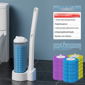 Brosse de toilette en plastique avec long manche, support mural et tête de brosse en forme d'ours - Product Image 6