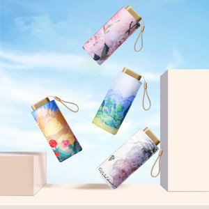 YB lindo Super Mini cápsula paraguas peso ligero niñas bolsillo portátil 6 plegable <span class=keywords><strong>6K</strong></span> paraguas viaje protector solar paraguas - Product Image 2