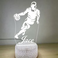 Lampe de nuit personnalisée avec le nom des joueurs de football, lampe LED de football, cadeau d'anniversaire, cadeau pour les fans de sport, cadeau pour les fans d'équipe, lampe de chevet pour enfants