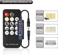 Mini télécommande RF 14 boutons DC5-24V pour contrôleur de bande LED avec modes de luminosité et d'effets